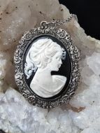 Cameo - White Silhouette on Black