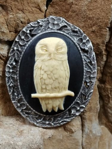 Owl Cameo Brooch